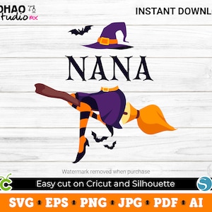Personalized Family Witch Halloween Svg, Nana, Halloween Custom Svg, Spooky Season Svg, Family Shirt, Witch Family Svg, Sublimation, dtf