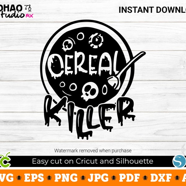 Cereal Killer, Funny shirt, Halloween SVG, Digital Download, Svg Files for Cricut, svg, png, Silhouette, Sublimation, DTF