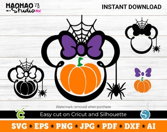 Pumpkin Mouse, Pumpkin svg, Halloween SVG, Digital Download, Svg Files for Cricut, svg, png, Silhouette, Sublimation, DTF