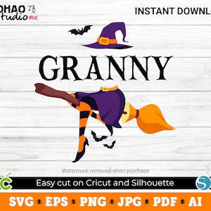 Personalized Family Witch Halloween Svg, Granny, Halloween Custom Svg, Spooky Season Svg, Family Shirt, Witch Family Svg, Sublimation, dtf