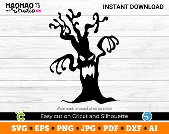 Haunted Tree, Haunted Tree svg, Haunted, Halloween SVG, Digital Download, Svg Files for Cricut, svg, png, Silhouette, Sublimation, DTF