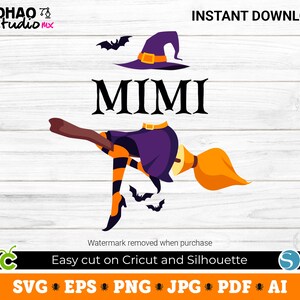 Personalized Family Witch Halloween Svg, Mimi, Halloween Custom Svg, Spooky Season Svg, Family Shirt, Witch Family Svg, Sublimation, dtf