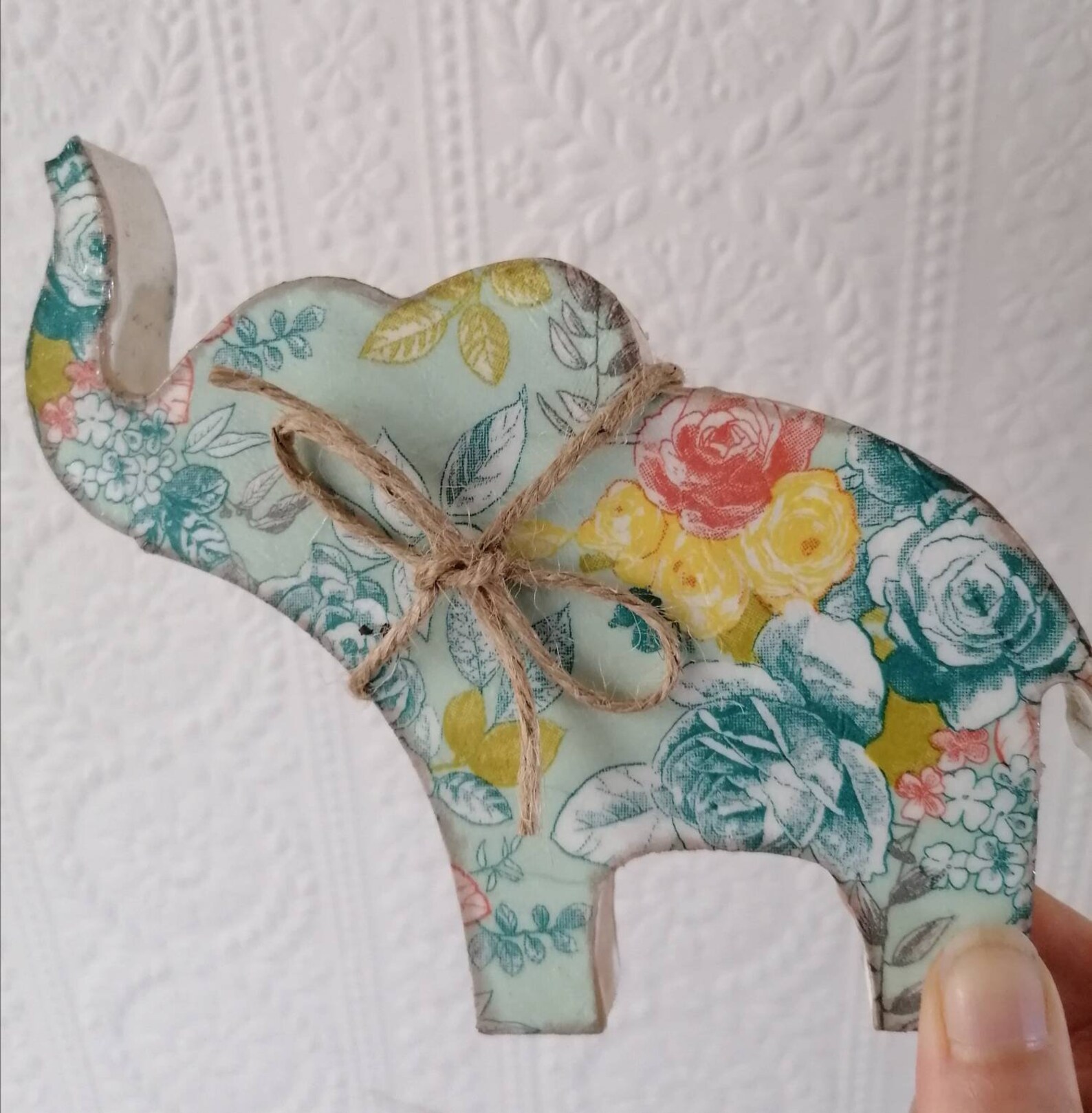 Elephant Ornament Freestanding Wooden Elephant Ornament Etsy UK