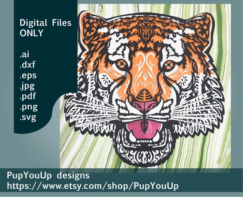 Download 3D Mandala SVG Tiger-7 layered file Cricut Cardstock or | Etsy