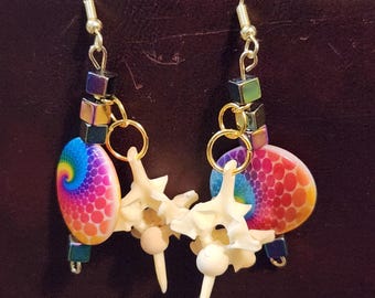 Snake vertebrae jewelry earrings