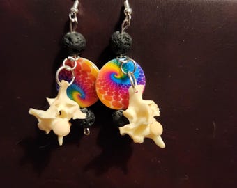 Snake vertebrae jewelry earrings