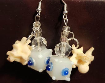 Snake bone vertebrae jewelry earrings