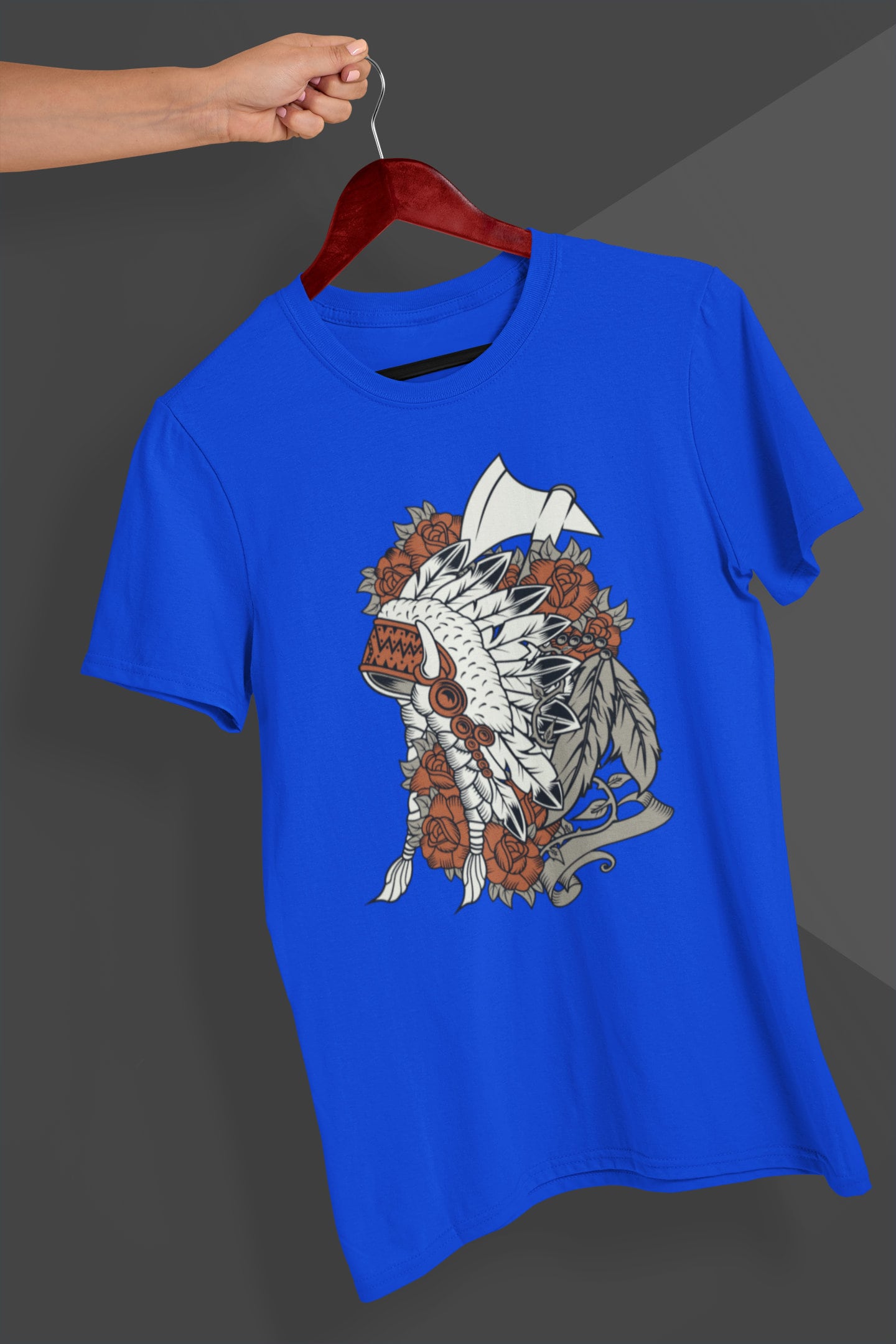 T-shirt Anvil Art Amérindien - Taille S Adulte - Gris - Motif Diversité - Neuf Sans étiquettes