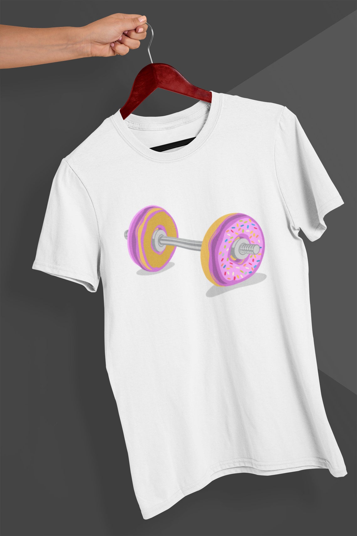 Donut Barbell Dumbell T-shirt Gym Sports Weight Lifting - Etsy