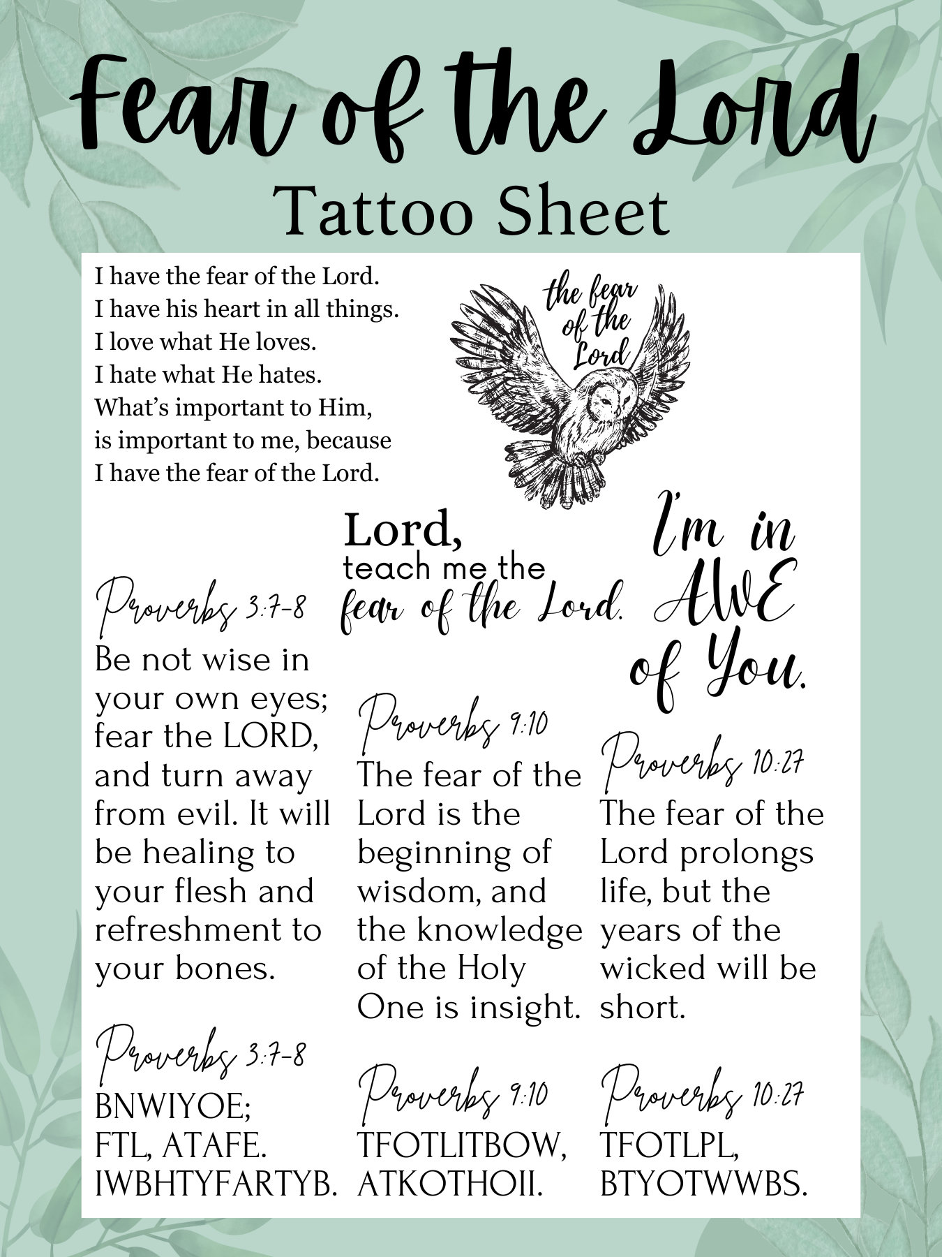 Beautiful Fonts to Ink Bible Verses