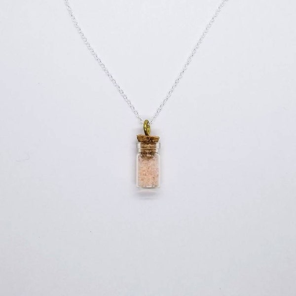 Pink Himalayan Salt Glass Jar Necklace