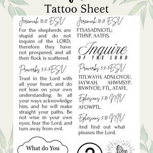 Christelijke tijdelijke tattoo: acroniem bijbeltekst, schrifttattoo