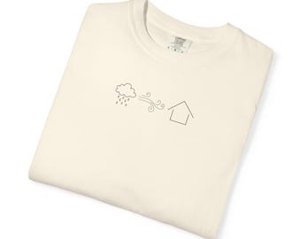 Matthew 7:25 Foundation Graphic T-Shirt, Rain and Floods Inspirational Bible Verse Tee