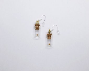 Mustard Seed Glass Jar Earrings