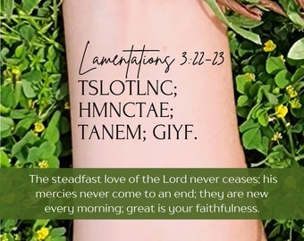 Bible Verse Temporary Tattoo: Christian Scripture Memory