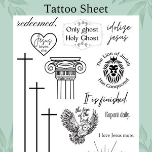 Tijdelijke christelijke tatoeages, acroniem bijbeltekst, schrift onthouden, cadeaus voor vrouwen, christenen, kinderen, meisjes