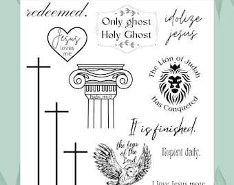 Temporary Christian Tattoos, Bible Verse Acronym, Memorize Scripture, Gifts for Women, Christians, Kids, Girls