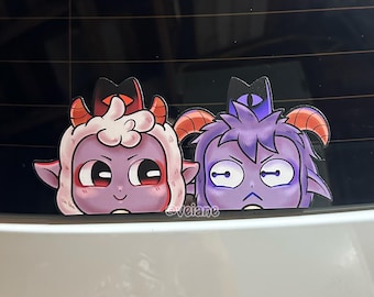 COTL / Cult of the Lamb and Goat matte vinyl uv resistant and water resistant peeker car laptop sticker