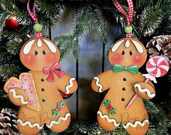 Gingerbread Ornaments SVG, SVG laser cut file, Peppermint Candy, Gingerbread Cookie, Christmas Ornaments, Christmas Decor