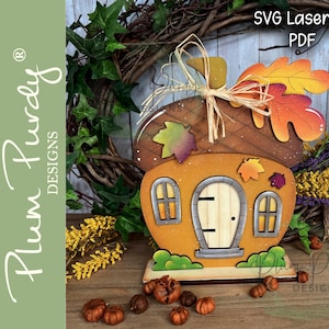 Acorn Shelf Sitter, Acorn Home, Decorazioni autunnali, Decorazioni autunnali, File laser SVG, Autunno intercambiabile, Glowforge, Plum Purdy Designs SVG