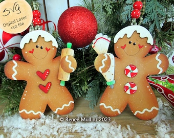 Gingerbread ornament SVG, laser cut file, gingerbread Christmas ornament SVG laser, gingerbread baker ornaments SVG,