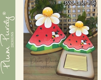 Watermelon SVG Laser File, Watermelon with Flowers SVG, Watermelon Shelf Sitter, Summer Shelf Sitter, Summer Tiered Tray SVG, Plum Purdy svg
