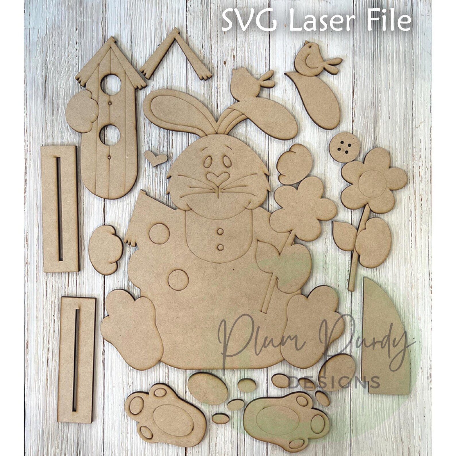 Spring Bunny SVG Laser File, Bunny Shelf Sitter, Spring Decor ...