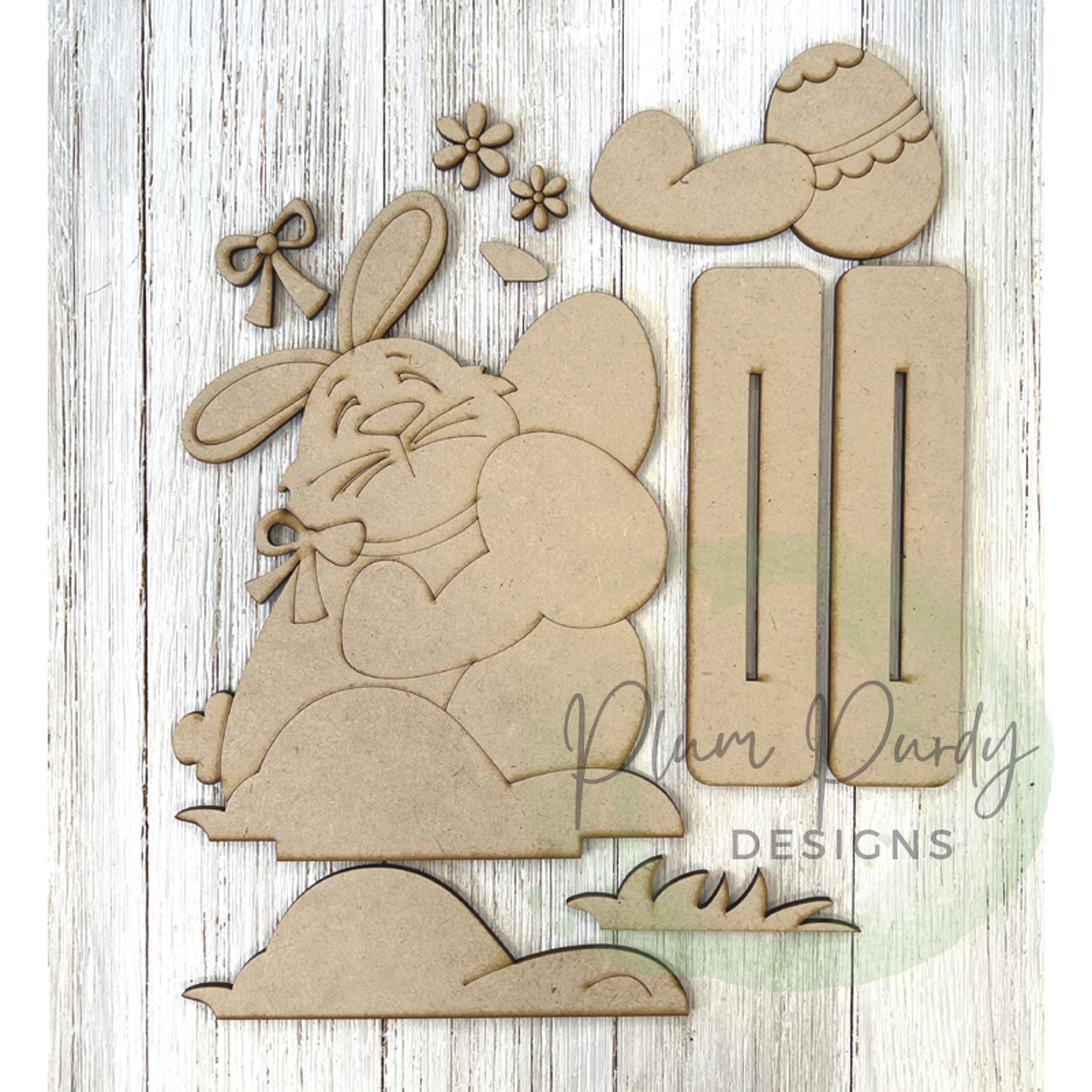 Easter Bunny Shelf Sitter SVG Laser File, Easter Eggs, Easter Decor ...
