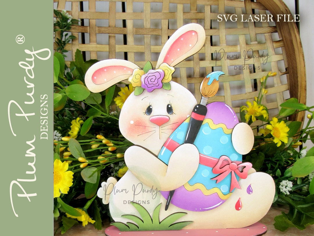 Bunny Shelf Sitter, Easter Shelf Sitter, Spring Bunny SVG, Spring Laser ...