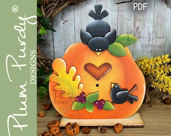 Herbst Kürbis SVG Laser-Datei, Herbst Dekor, Kürbis Shelf Sitter, Herbst Shelf Sitter, Krähen, Herbstblätter, Glowforge, Plum Purdy svg Designs