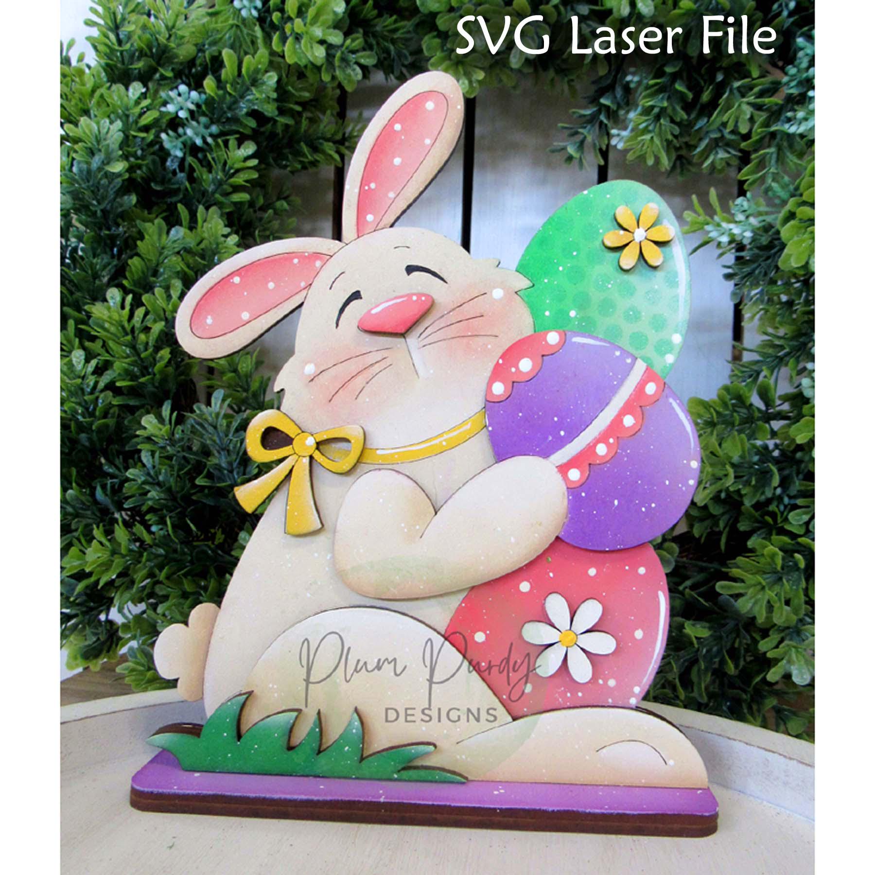 Easter Bunny Shelf Sitter SVG Laser File, Easter Eggs, Easter Decor ...