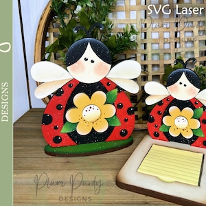 File laser SVG di Ladybug Shelf Sitter, Summer Shelf Sitter, Ladybug SVG, Summer Decor, Summer Tier Tray SVG, Plum Purdy SVG