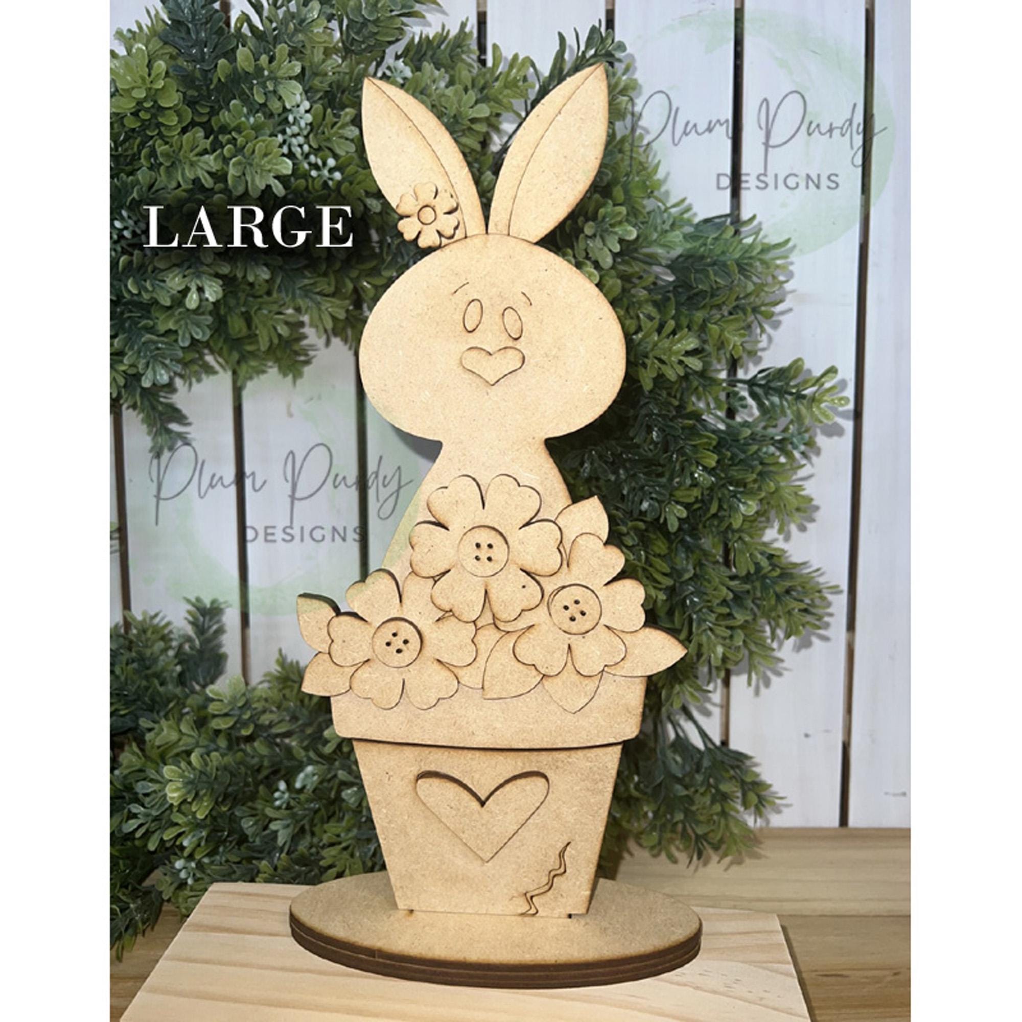 Spring Easter Bunny Shelf Sitter SVG Laser Cut File, Spring Decor - Etsy