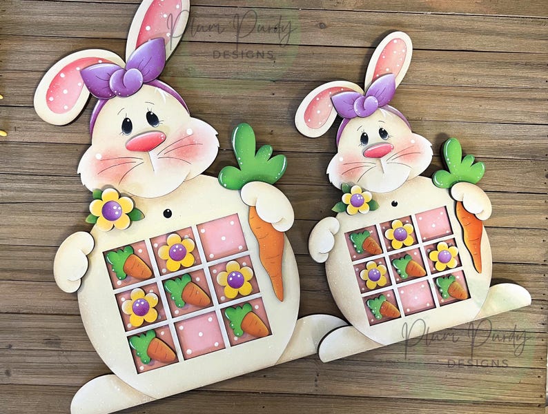 Easter Tic Tac Toe Board Game SVG File, Bunny SVG Laser Cut File ...