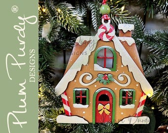 Gingerbread House Ornament SVG Laser File, Gingerbread House, Christmas Ornament, Gingerbread, Christmas Decor, SVG Cut File