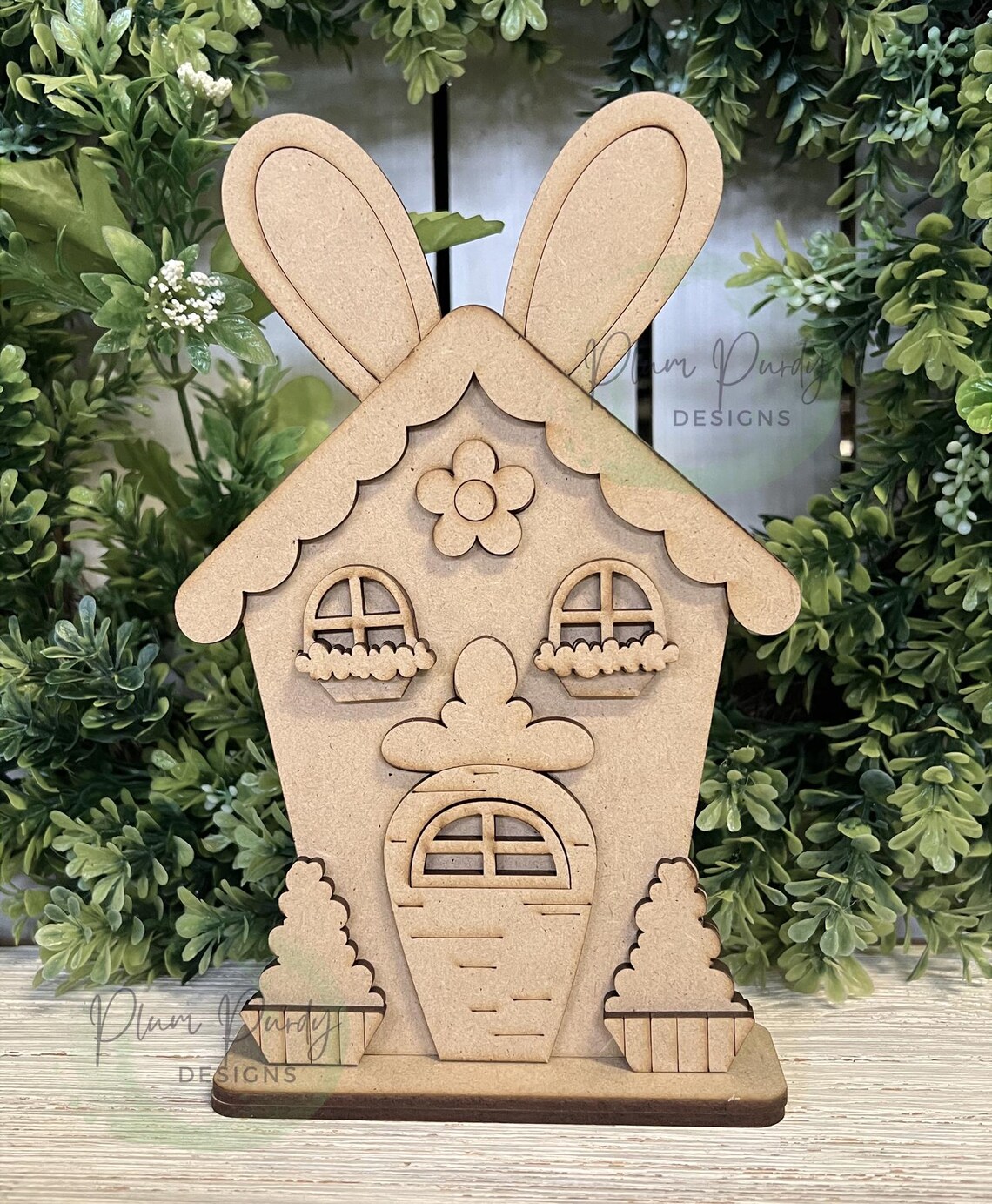 Spring House SVG Laser Cut File, Spring Bunny Home, House Shelf Sitter ...