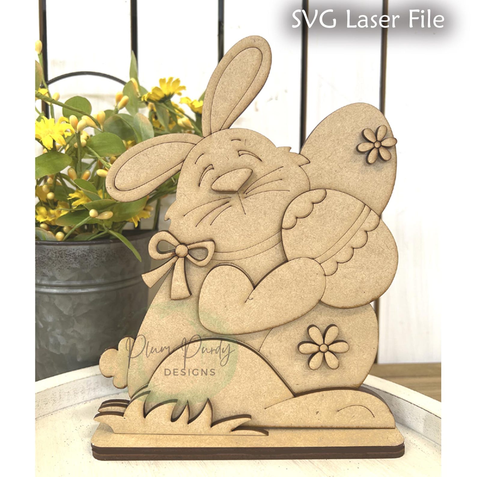 Easter Bunny Shelf Sitter SVG Laser File, Easter Eggs, Easter Decor ...