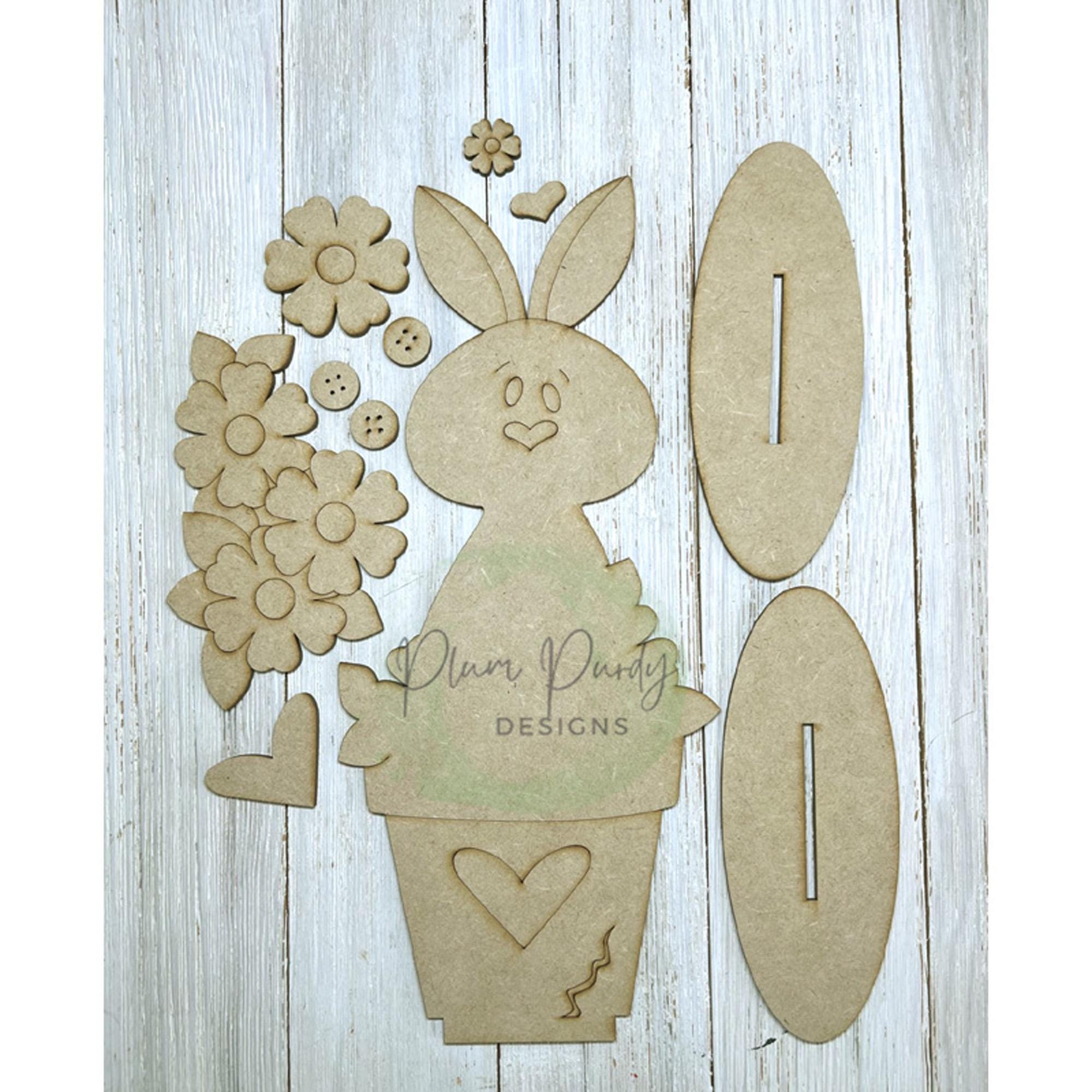 Spring Easter Bunny Shelf Sitter SVG Laser Cut File, Spring Decor - Etsy