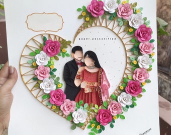 Quilling portrait - valentine's day gift - personalised gift   - anniversary gift