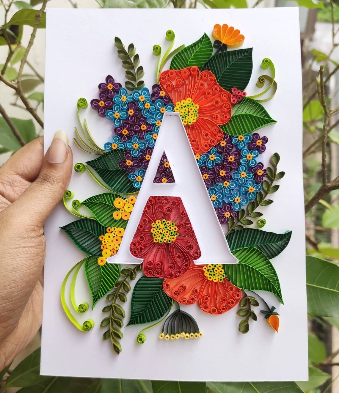 Quilling monogram wall art Personalised gift for all Etsy