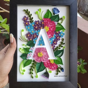 Quilling monogram wall art - Personalised gift for all occasions - wall decor - birthday gift - thanksgiving - friendship day