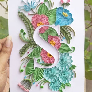 Paper quilling art - monogram wall art - Personalised gift for all the occassions-home decor-wall decor - paper quilling