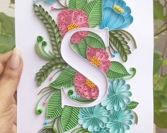 Paper quilling art - monogram wall art - Personalised gift for all the occassions-home decor-wall decor - paper quilling