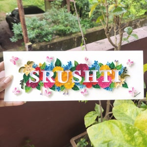 Nome personalizzato con quilling, regalo personalizzato, decorazione da parete, regalo di compleanno, regalo di San Valentino, regalo di nozze, regalo di anniversario