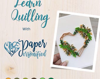 Quilling Botanical Heart Tutorial PDF, DIY Paper Art Pattern, Instant Download Quilling Gift