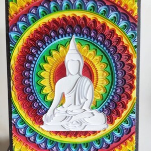 Arte del quilling di carta - 'buddha' - regalo per tutte le occasioni - arazzo da parete - arte del quilling - arredamento per la casa