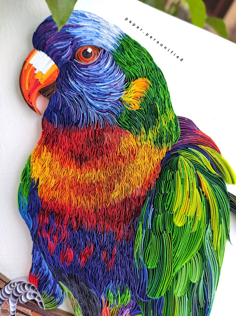 Quilled Bird Wall Art Tropical Bird Parrot Colorful Bird Etsy