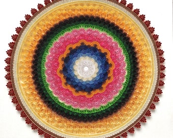 Quilled mandala wall art, mandala art, 3d framed paper art, unique gift for anniversary, birthday, thanksgiving