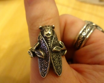 cicada leaf sterling ring made to order Victorian 925