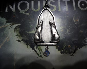 Dragon age Solas Dread wolf Eluvian Mirror fen'harel sterling necklace pendant 925 Veilguard moonstone opal